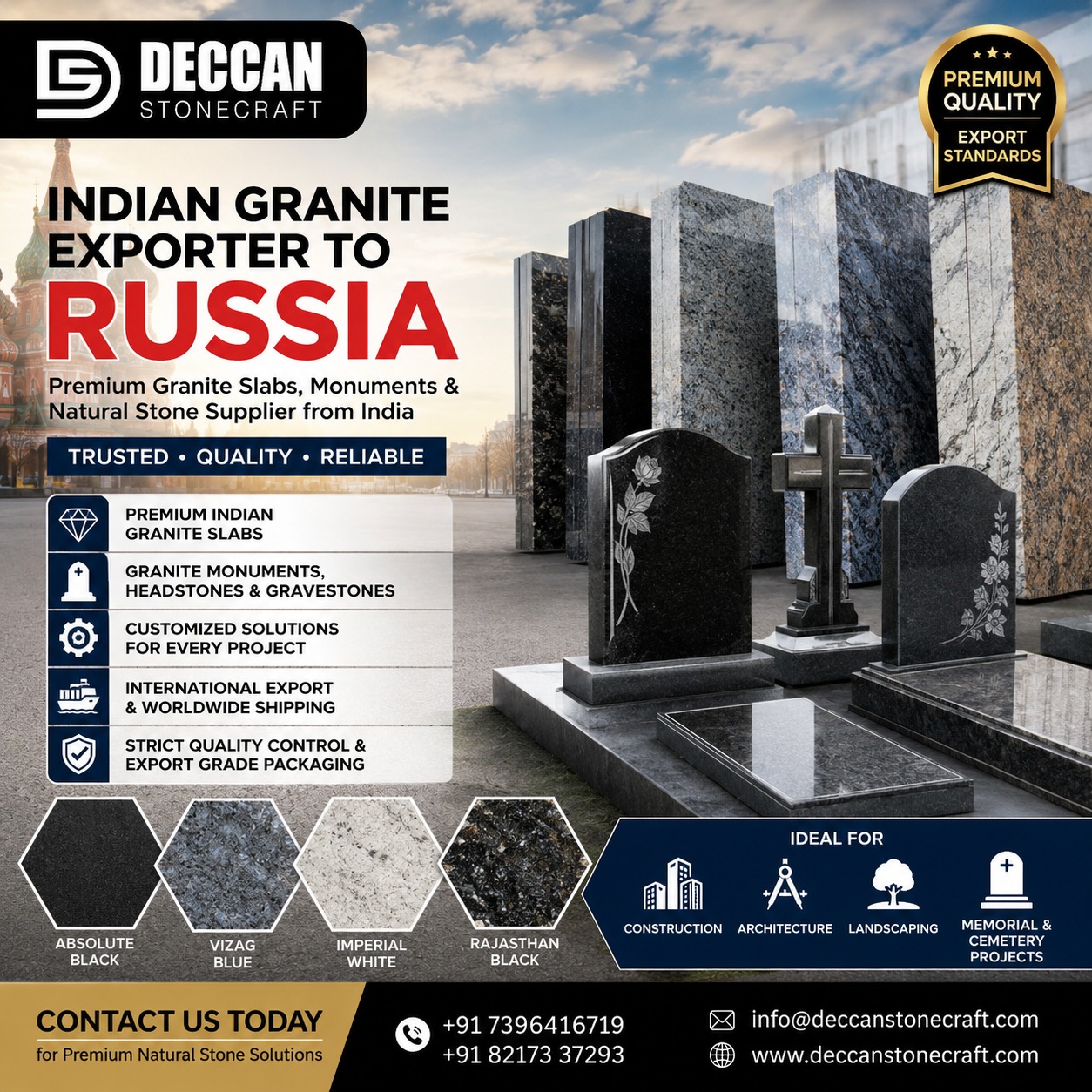 Trusted Granite Export Company in India for Russian Importers & Construction Projects